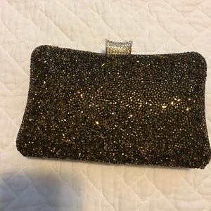 Natasha Couture Sparkly Clutch - Gold/Black/Silver